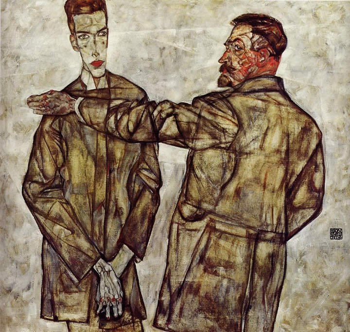 Egon Schiele Double Portrait of Heinrich Bensch and his Son Otto